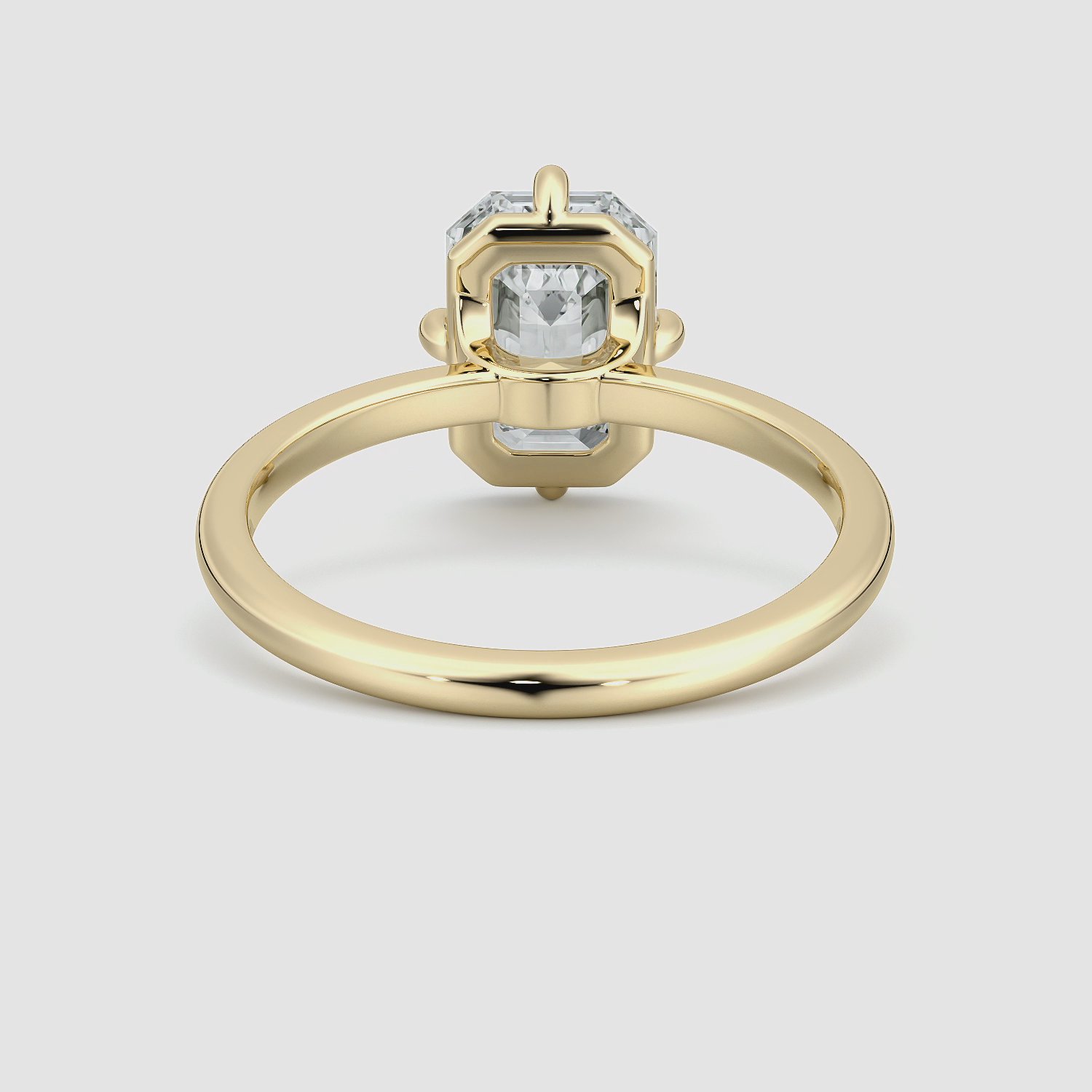 The Compass Solitaire | Emerald | 18k | Yellow Gold | bandAccent: Plain | diamondOrientation: vertical | caratWeight: other