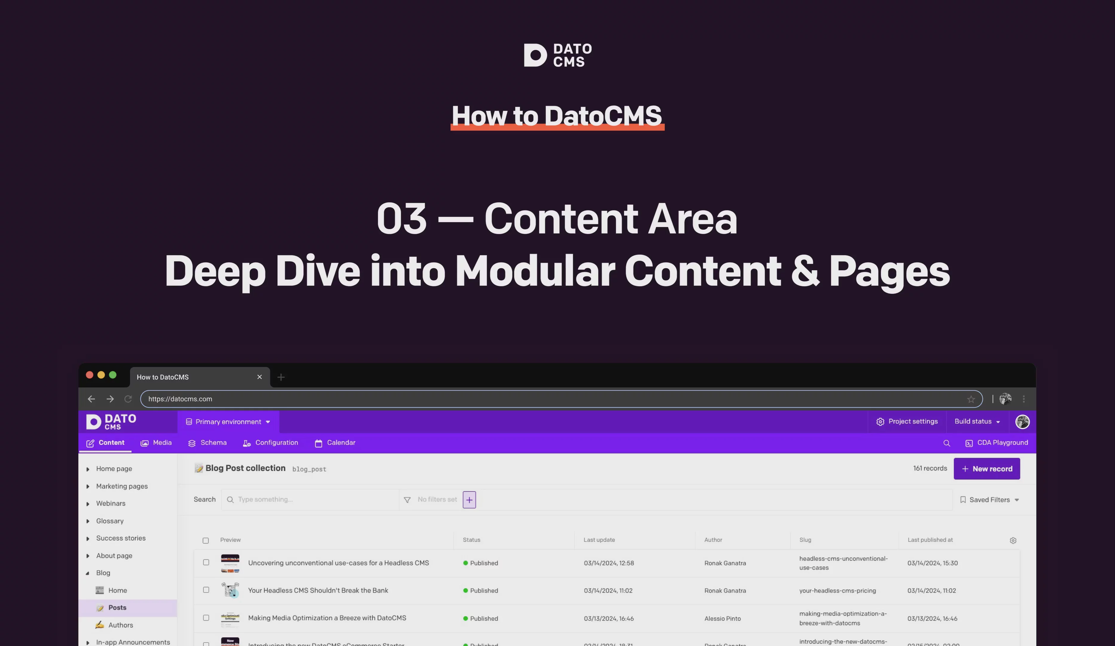 Building Pages and Deep Dive into Modular Content — DatoCMS User