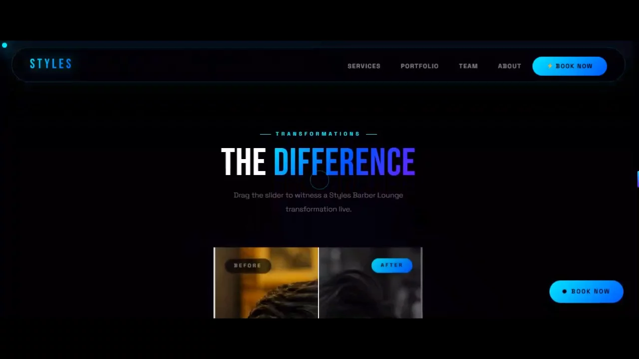 Styles Neon Barbershop Web Experience image 1