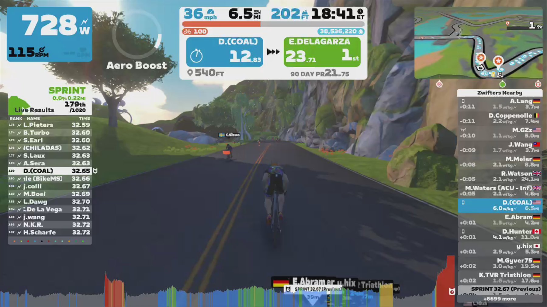 Zwift - Pacer Group Ride: Flat Route in Watopia with Miguel