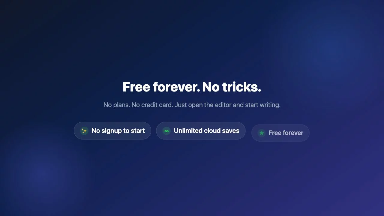 Docly — 100% Free Markdown Editor, PDF Export image 1