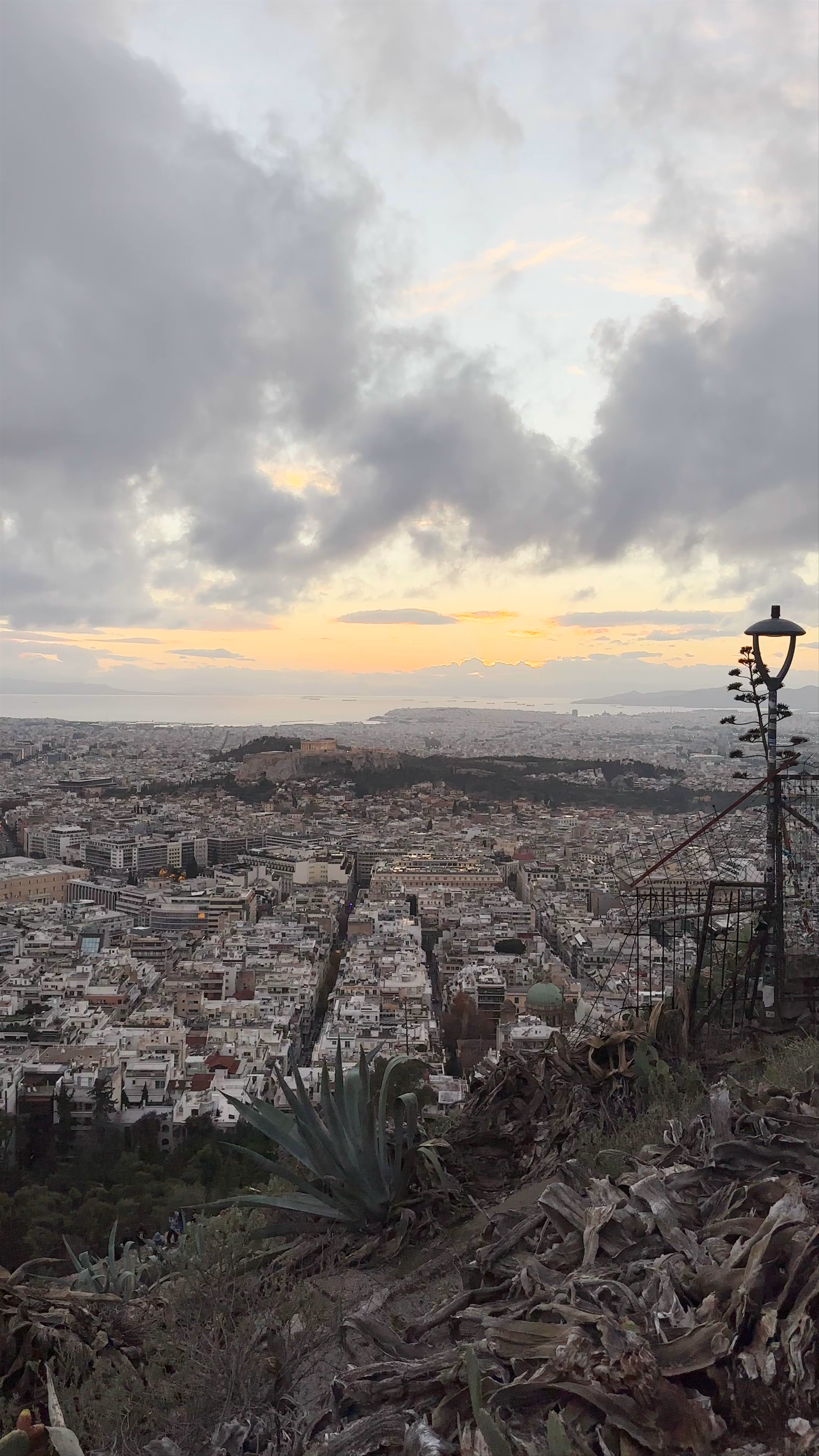 Lycabettus Hill Viewing Area Sunset Panorama, Athens