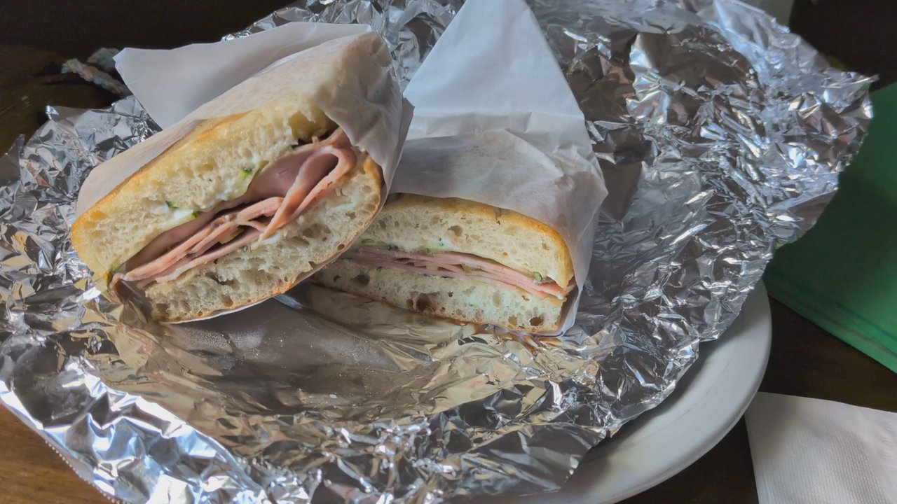 Bottega - October 26, 2025; Sandwich #8 (Mortadella, Zucchini, Mint, Lemon Zest, Stracchino Olive Oil; $16.33). - Coffee & Tea Near Me - Brooklyn, New York