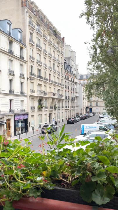Hotel Champerret Heliopolis - Looking out window in room #108 (video taken 09/26/2023) - Hotels Near Me - Paris, 75