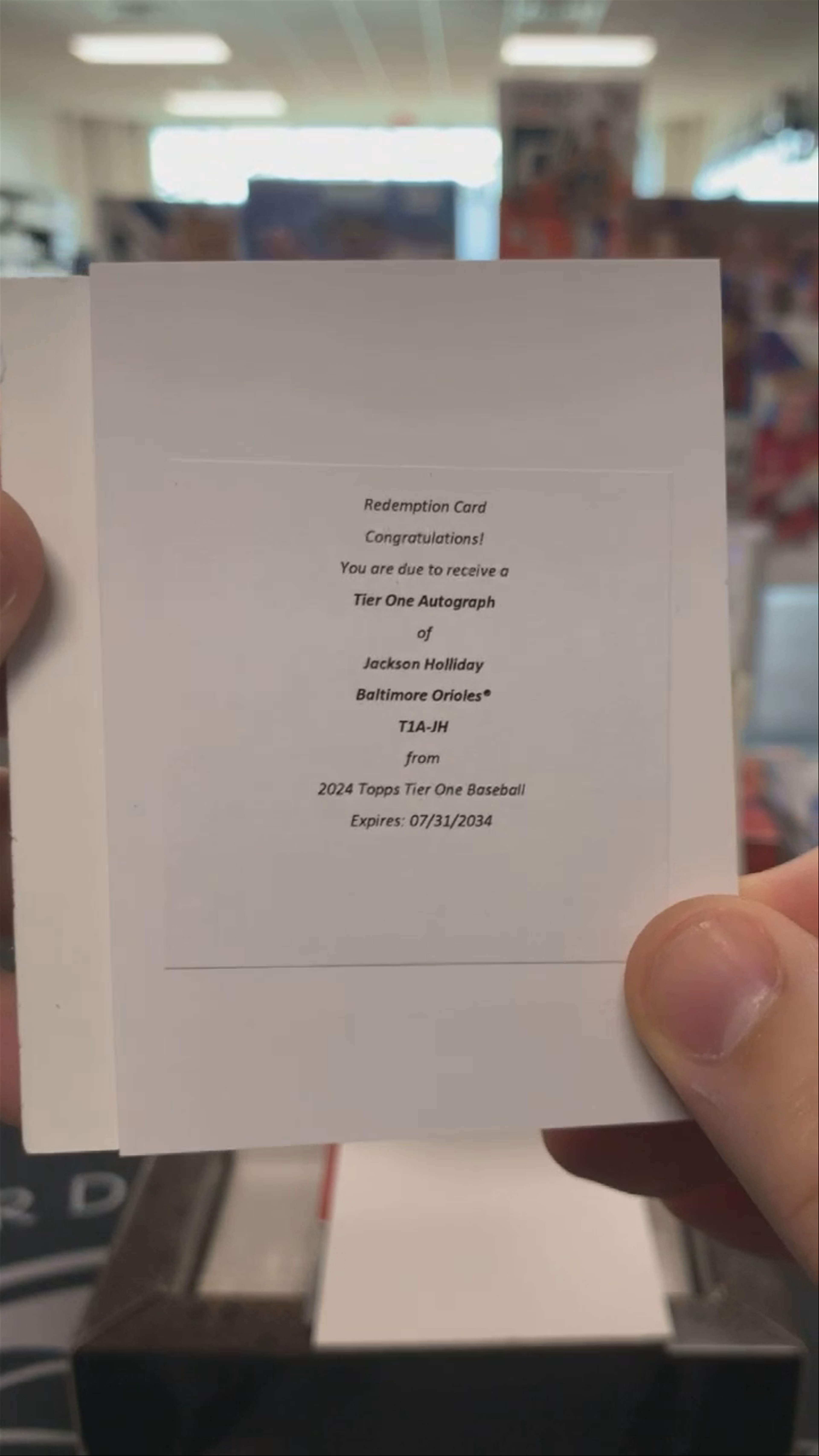 JACKSON HOLLIDAY REDEMPTION PULLED!