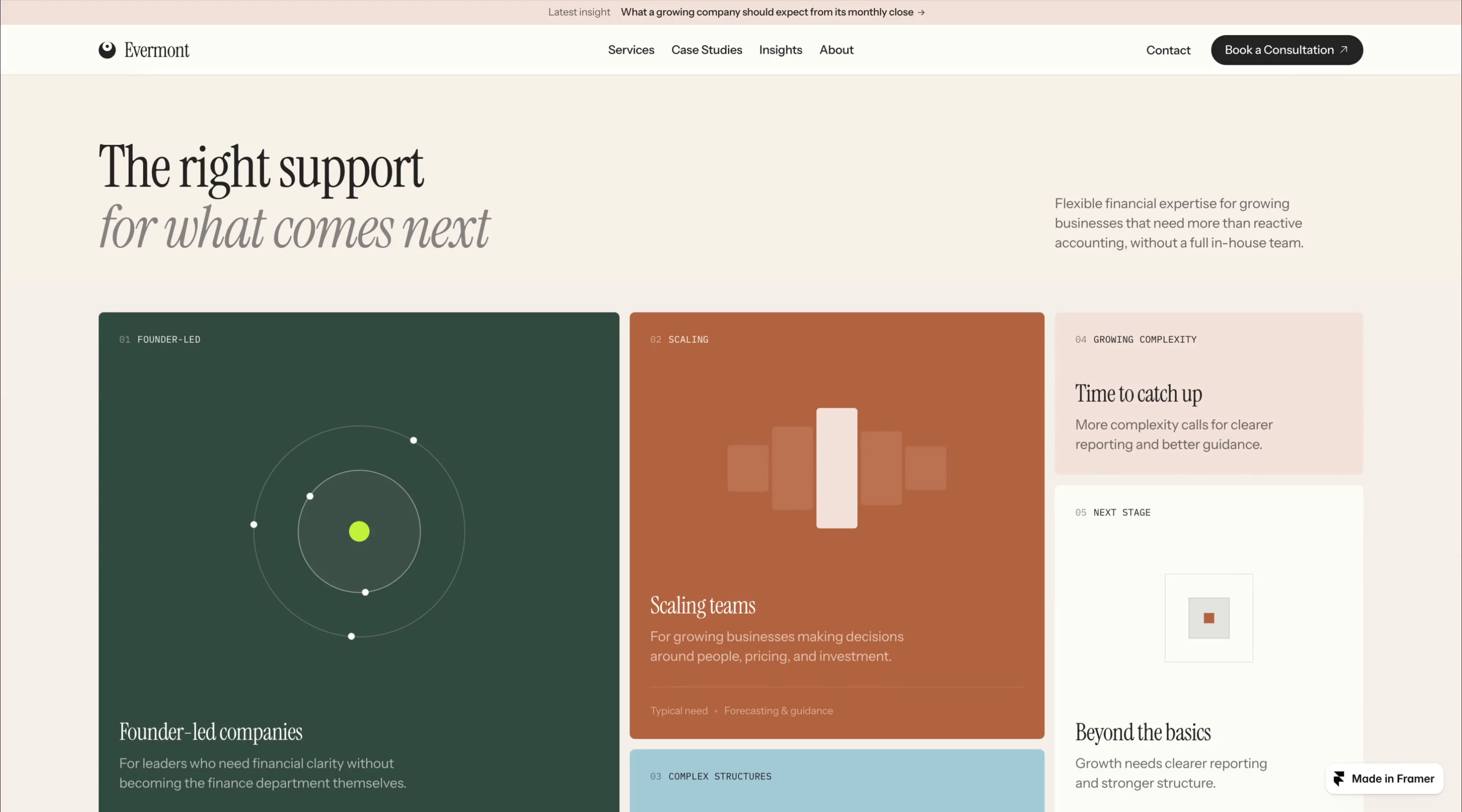 For Evermont, we designed every animation around the content, bringing charts and figures to life and making the whole site more engaging to move through.