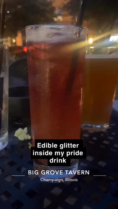 Big Grove Tavern - Pride drink customer made by the bartender - New American Near Me - Champaign, Illinois