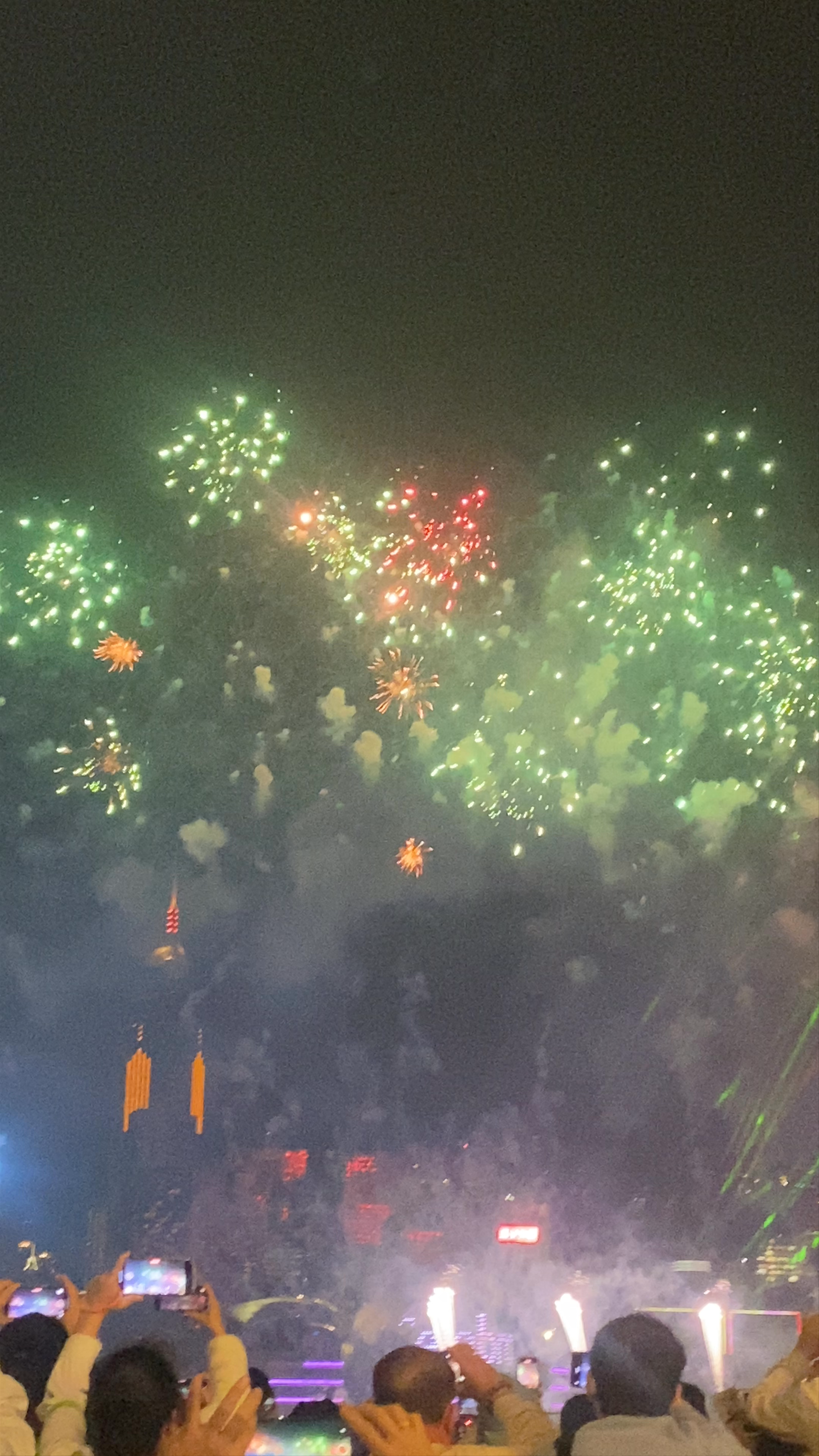 Spectacular New Year's Fireworks at Victoria Harbour, Hong Kong
