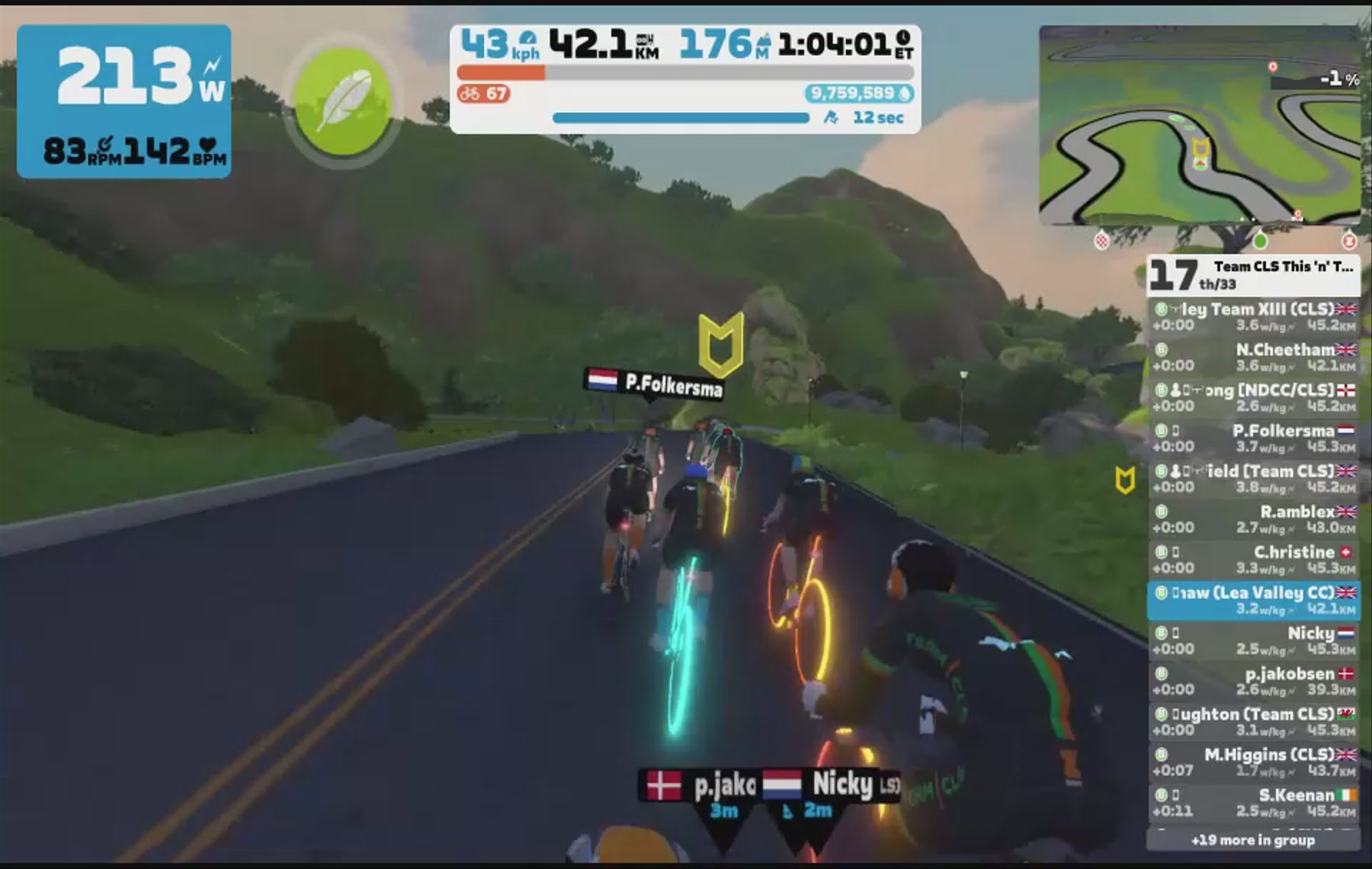 Zwift - Group Ride: Team CLS This 'n' That (B) on Spiral into the Volcano in Watopia