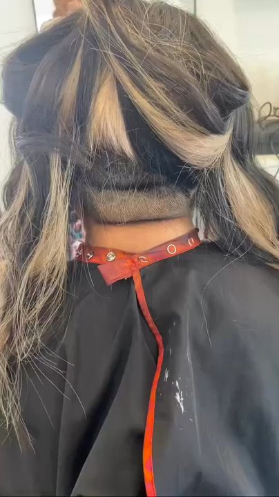 Hello Jenny Low - Peekaboo hair color with undercut trim and layers - Hair Stylists Near Me - La Mesa , California
