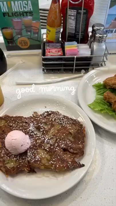 Metro Diner - Croissant French toast with strawberry butter and fried chicken - Diners Near Me - Brandon, Florida