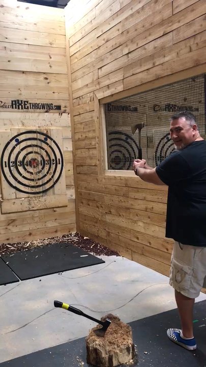 Class Axe Throwing - Yeeeesssss!!!  My new therapy! - Axe Throwing Near Me - Richardson, Texas
