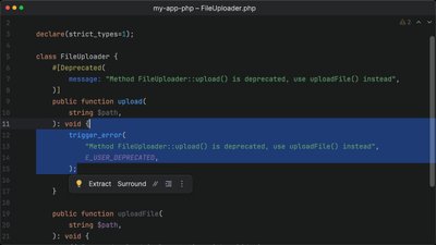 Deprecate methods using attributes in PHP 8.4