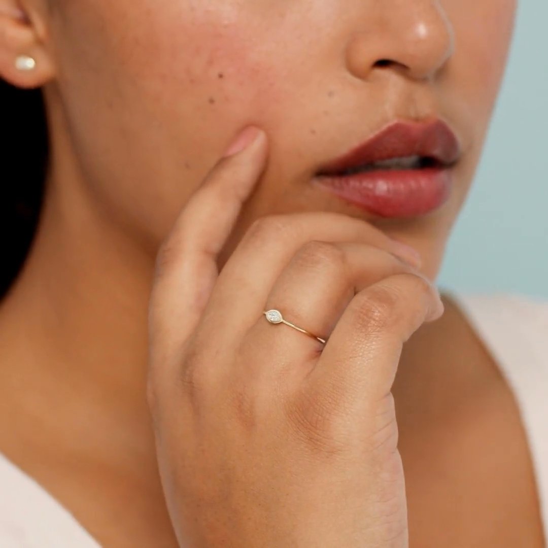 Knife-Edge Bezel Ring | Marquise | 14k | White Gold