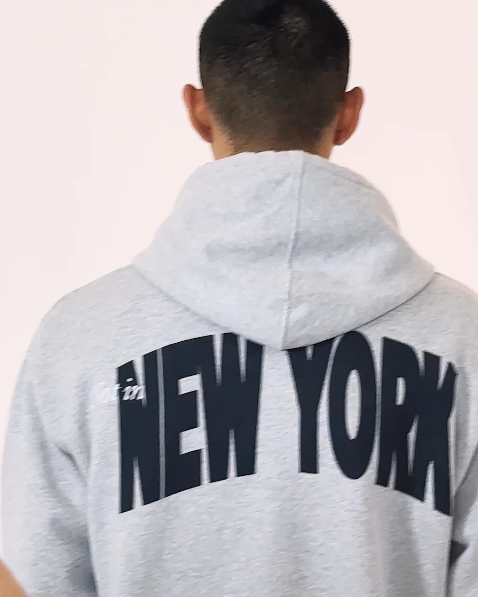 Highsnobiety – Not In New York Hoodie Grey - Hoodies - Melange Grey - Video 4