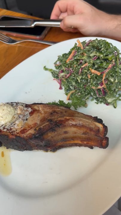 Doc B's Restaurant + Bar - Single-Cut Porkchop, Kale Slaw - New American Near Me - Dallas, Texas