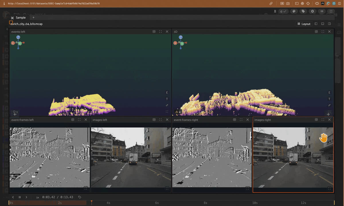 DSEC in the FiftyOne multimodal viewer