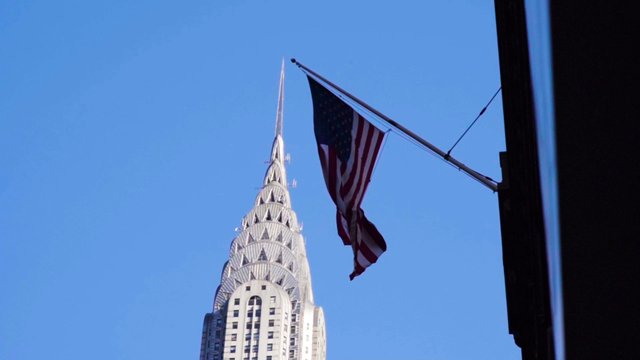 US Flag near the Chrysler Building