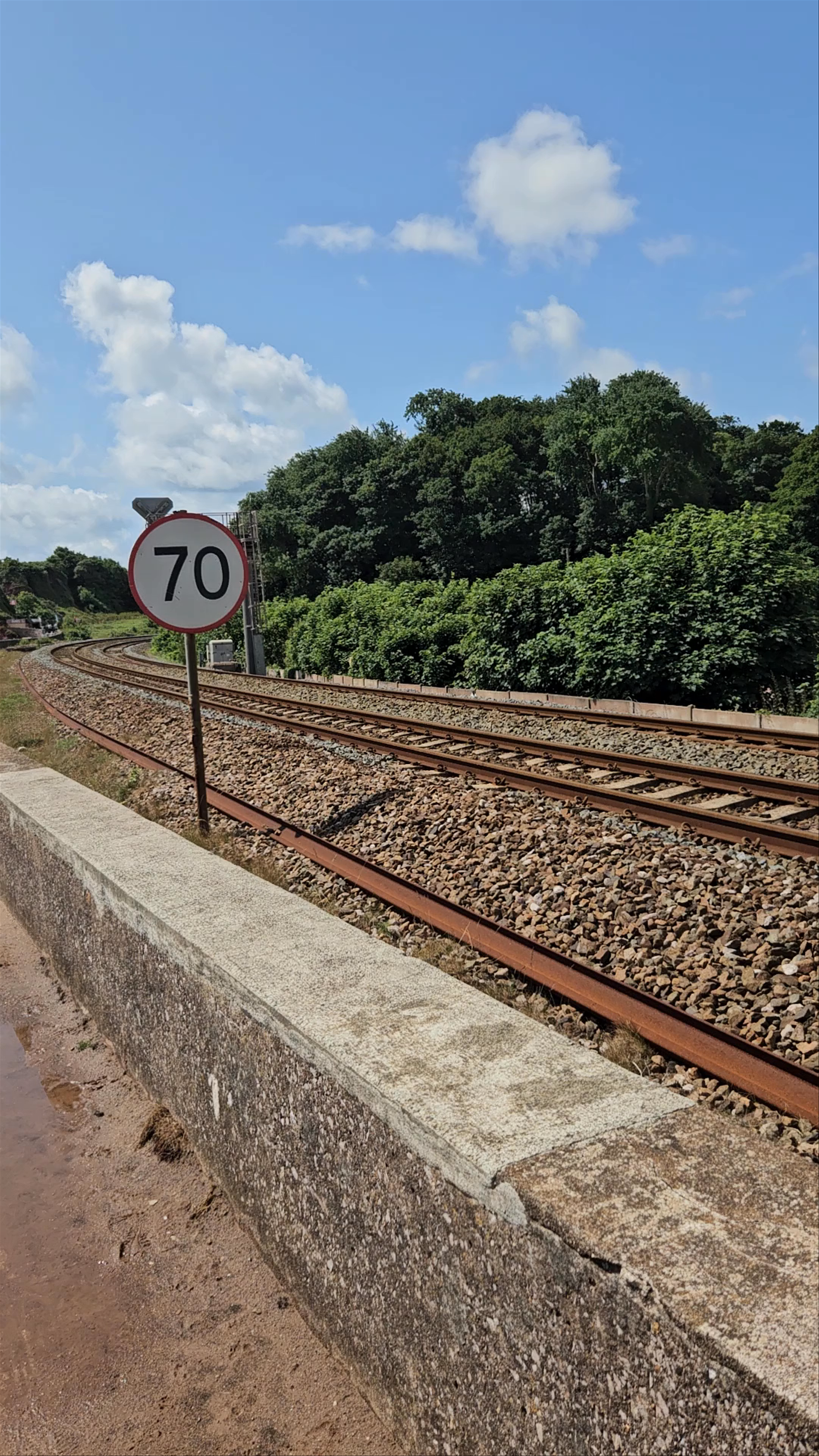Scenic Coastal Railway Walk at Dawlish Warren, England