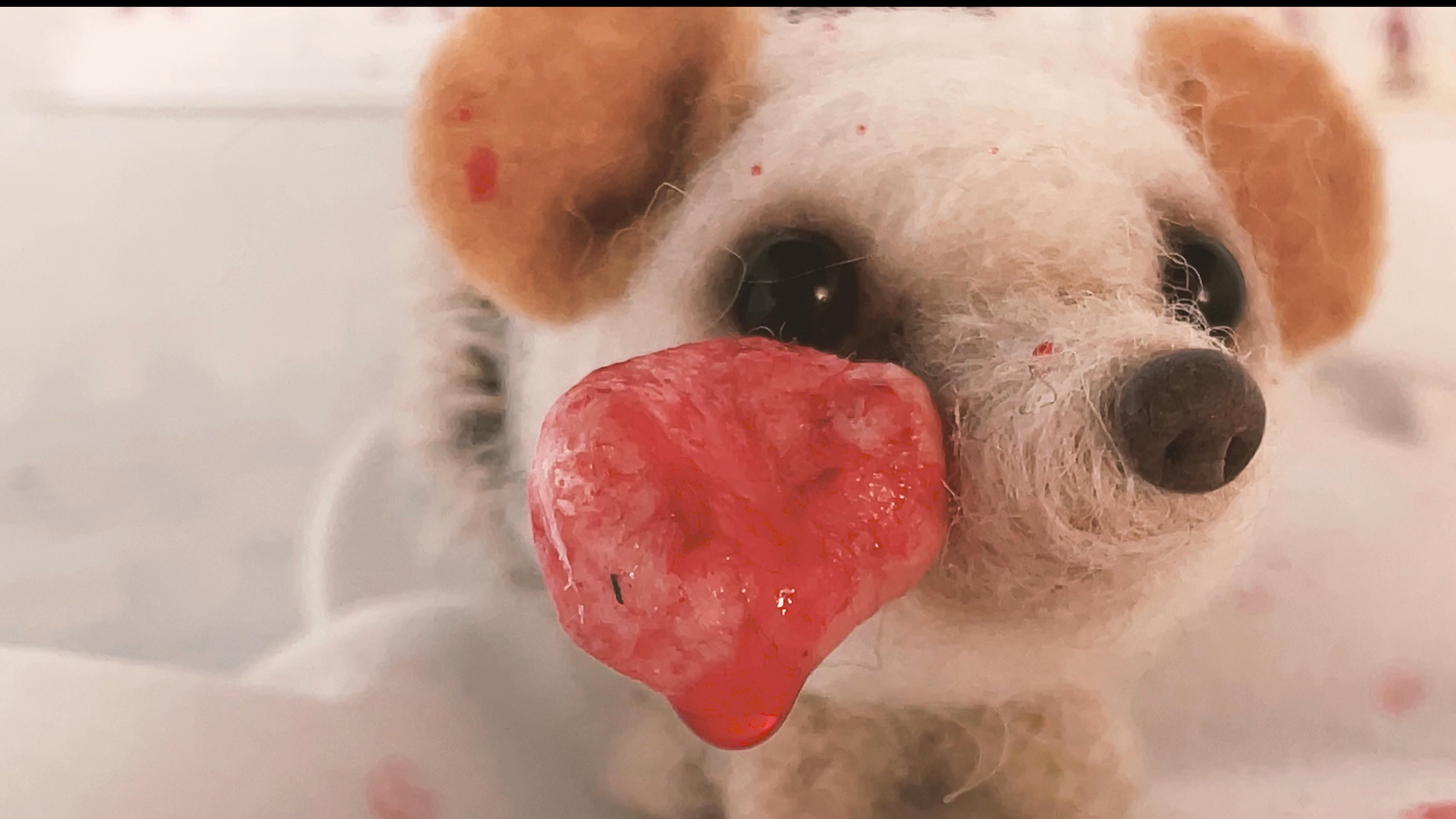 A medical-themed scenario unfolds as a woman in a nurse costume interacts with a man in a doctor's outfit, interspersed with shots of a wounded needle-felted hedgehog. The sequence maintains a clinical yet intimate aesthetic underscored by a countdown timer.