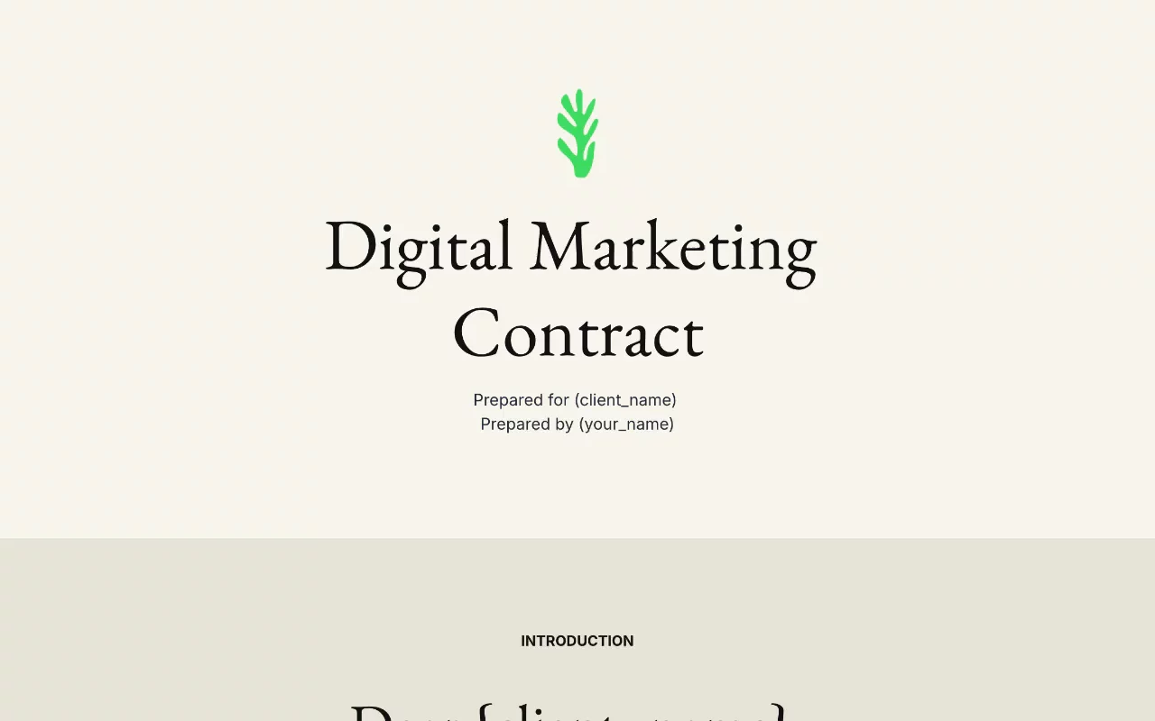 Preview of Digital Marketing Contract Template