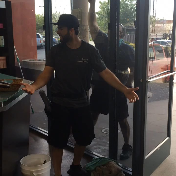 Enterprise Window Cleaning - Here's some video of the better looking one washing some windows - Window Washing Near Me