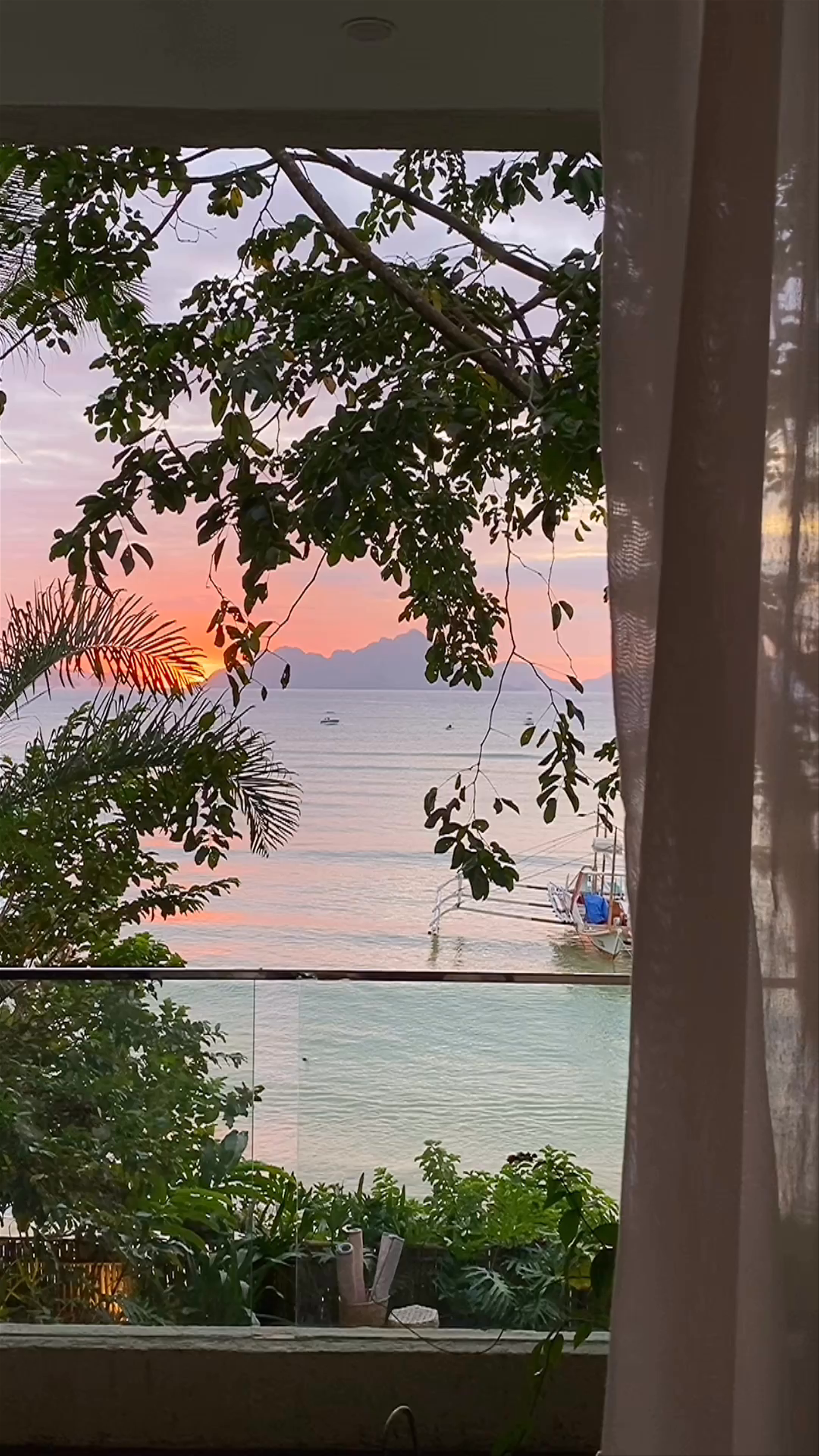 Serene Sunset by the Shore at Frangipani El Nido