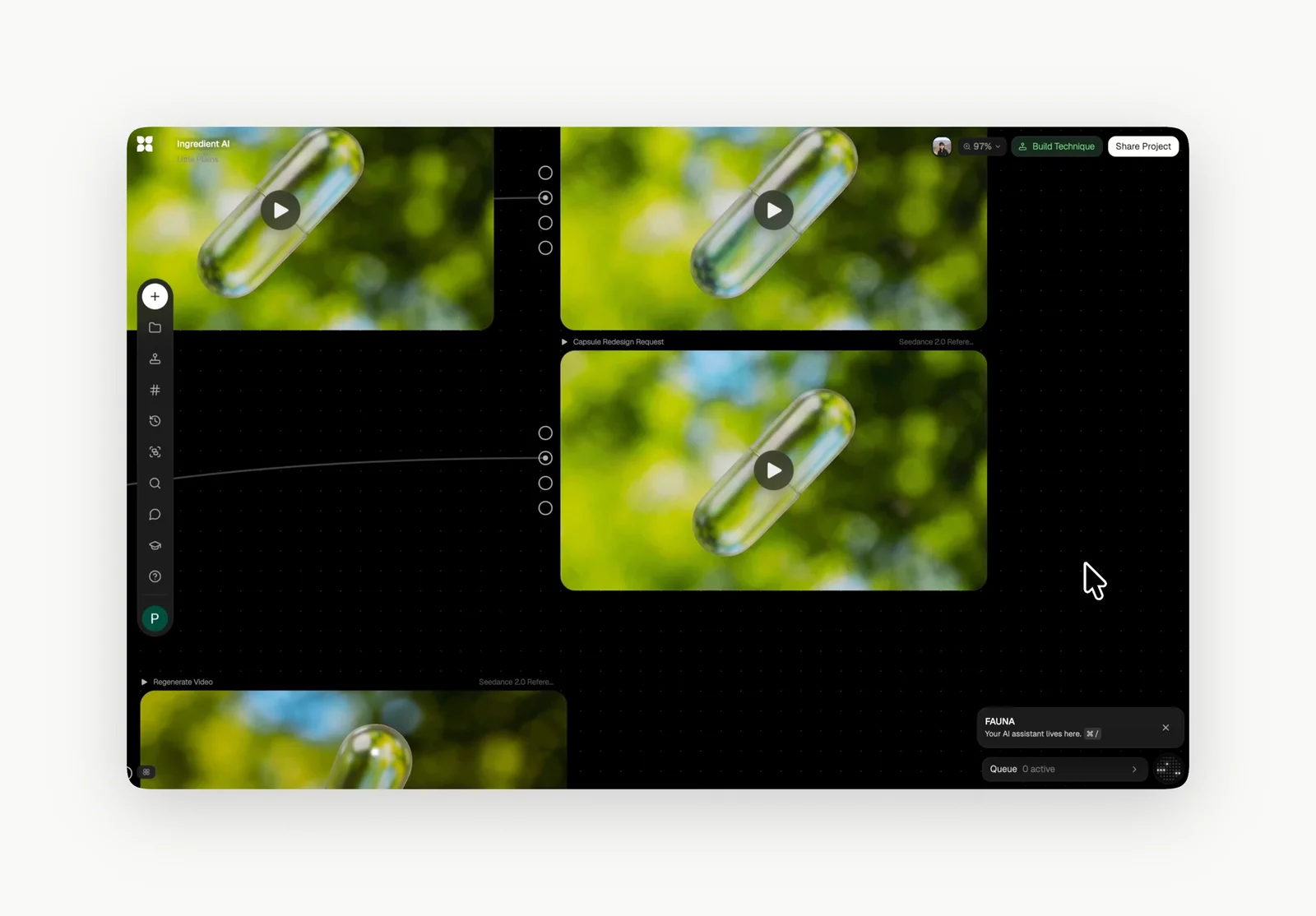 BTS of our Flora generative workflow for the hero capsule.