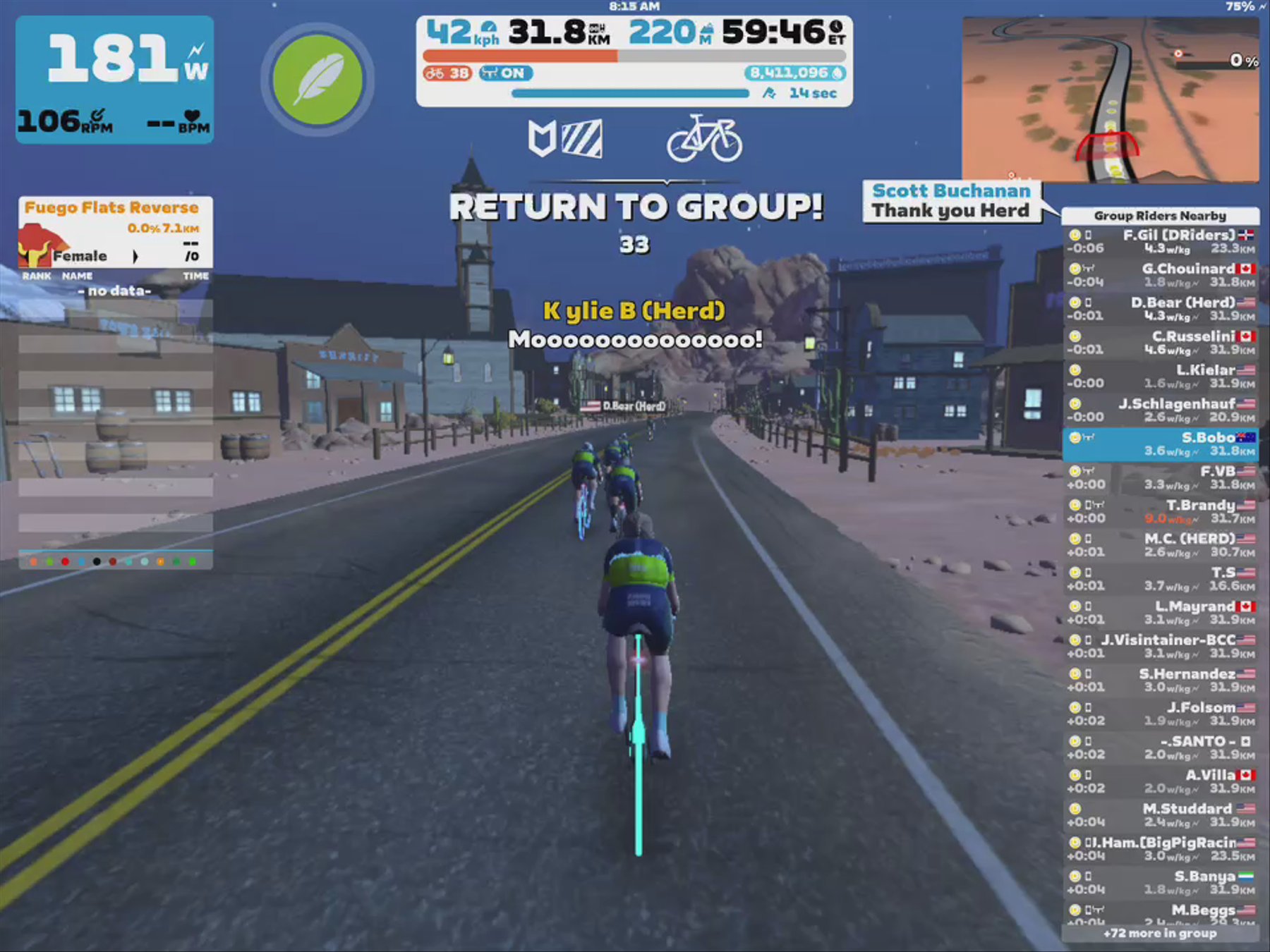 Zwift - Group Ride: The HERD Thirsty Thursday (D) on Eastern Eight in Watopia