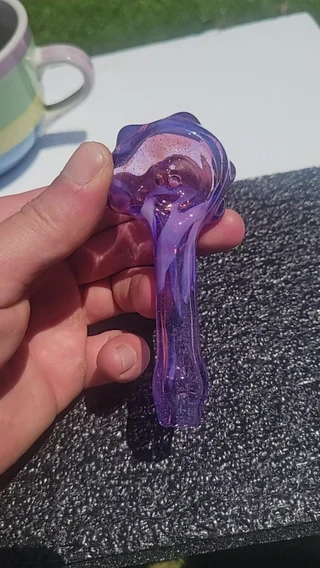 Preview pic of Purple lollipop spoon,  star gazer splash