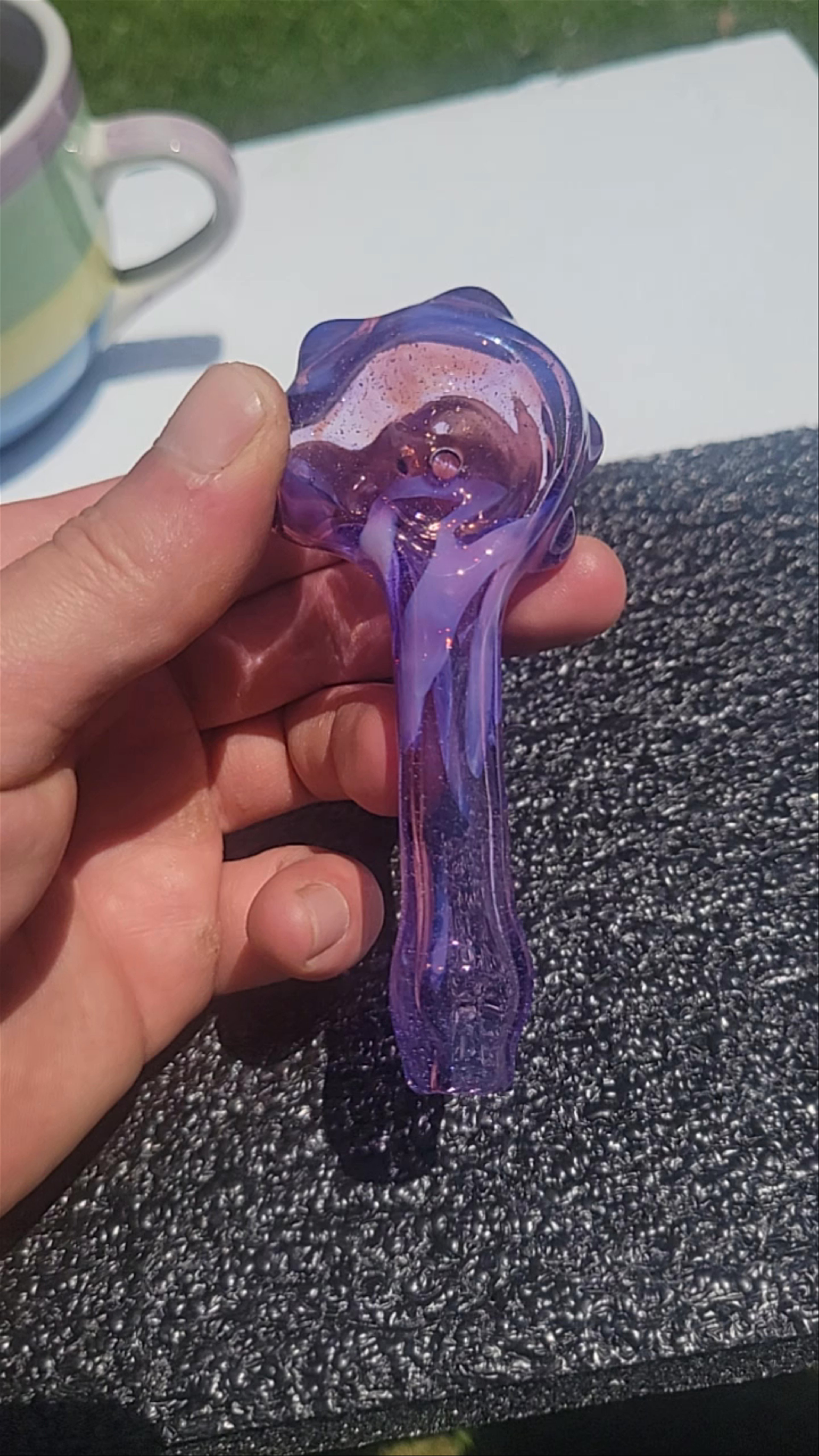 Preview pic of Purple lollipop spoon,  star gazer splash