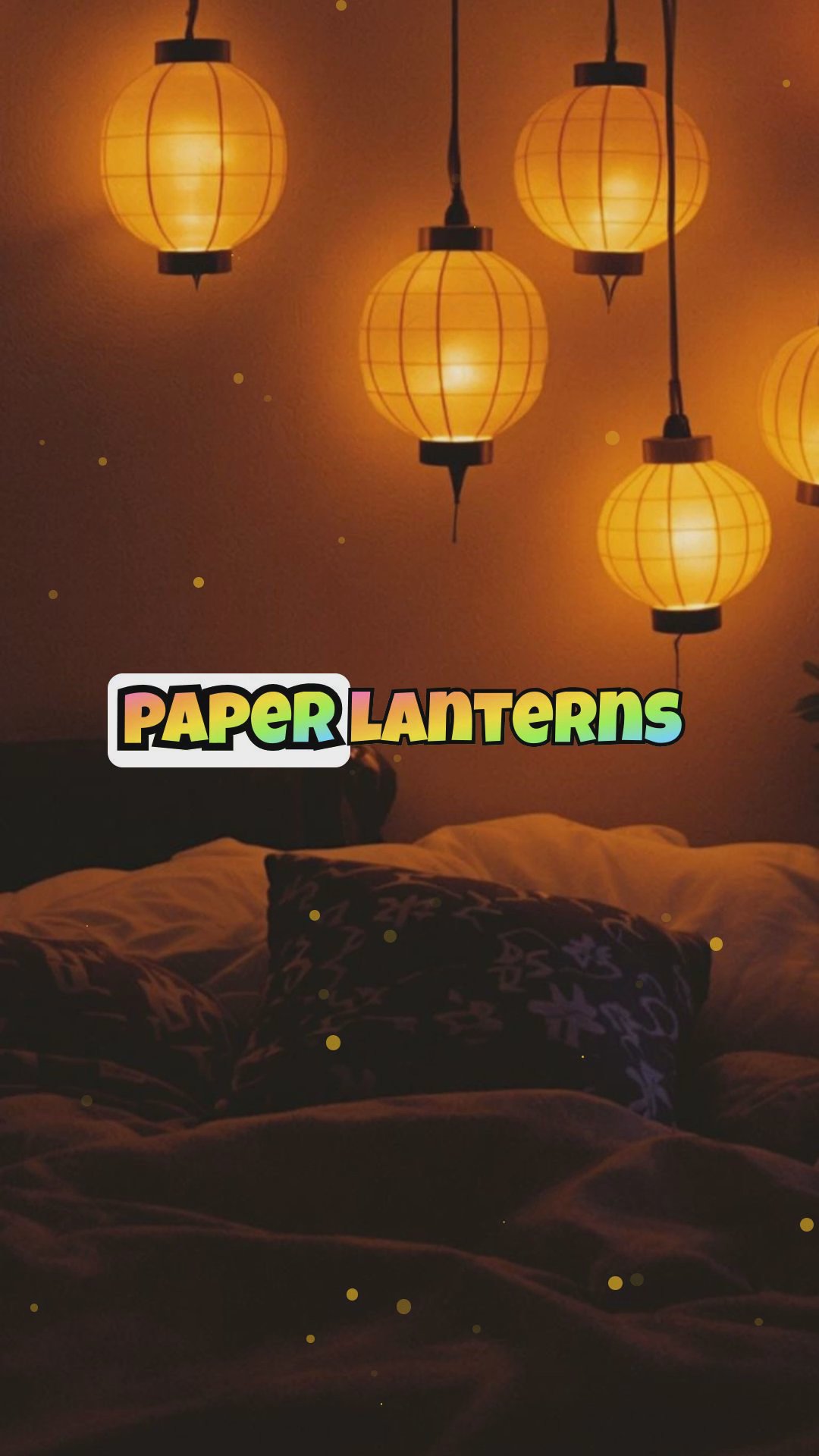 Softly Illuminated Paper Lanterns: A Wall of Delicate Light Leading to Slumber