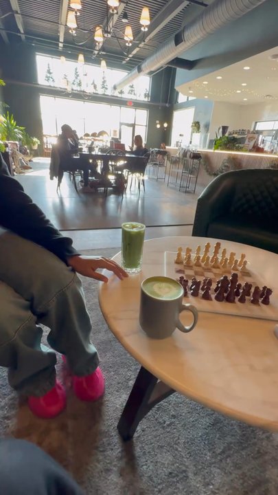 Paréa Coffee - Hot matcha latte with vanilla + iced matcha latte with almond and stevia - Coffee & Tea Near Me - Tulsa, Oklahoma