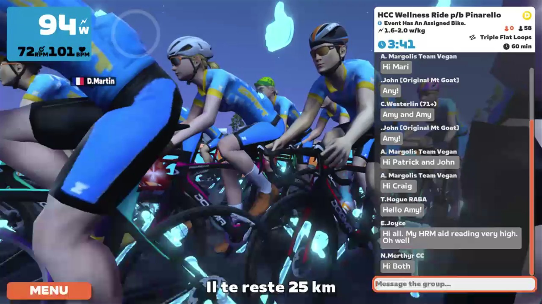 Zwift - Group Ride: HCC Wellness Ride p/b Pinarello (D) on Triple Flat Loops in Watopia
