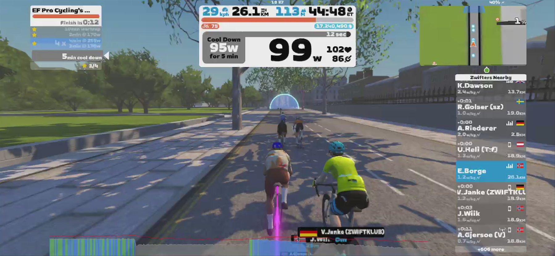 Zwift - EF Pro Cycling's Red Day Workout in London