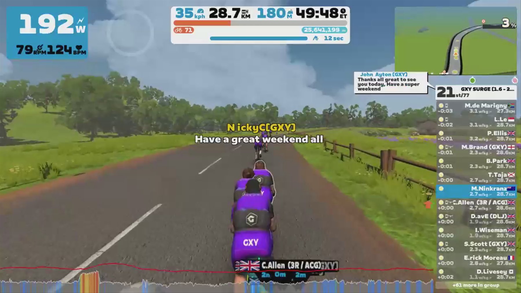 Zwift - Group Ride: GXY SURGE [1.6 - 2.5wkg] (D) on Douce France in France
