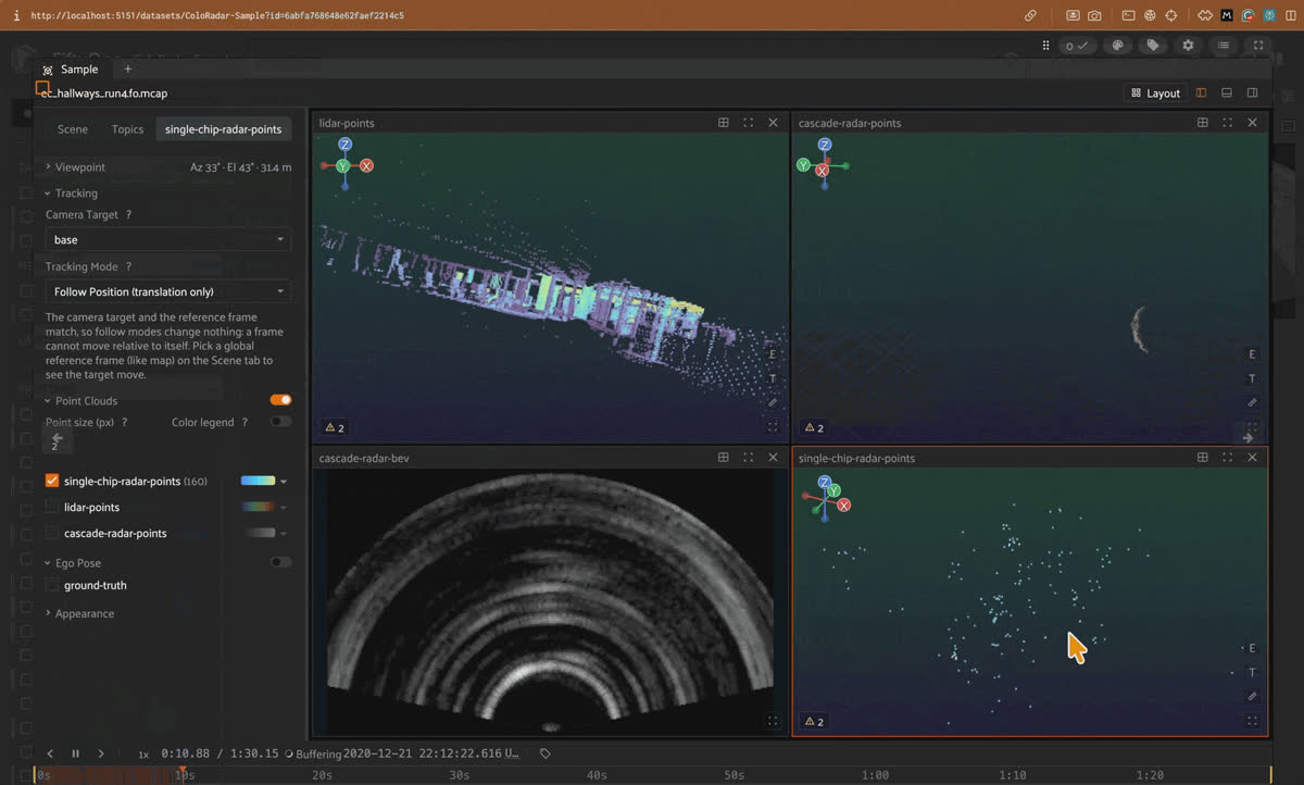 ColoRadar in the FiftyOne multimodal viewer