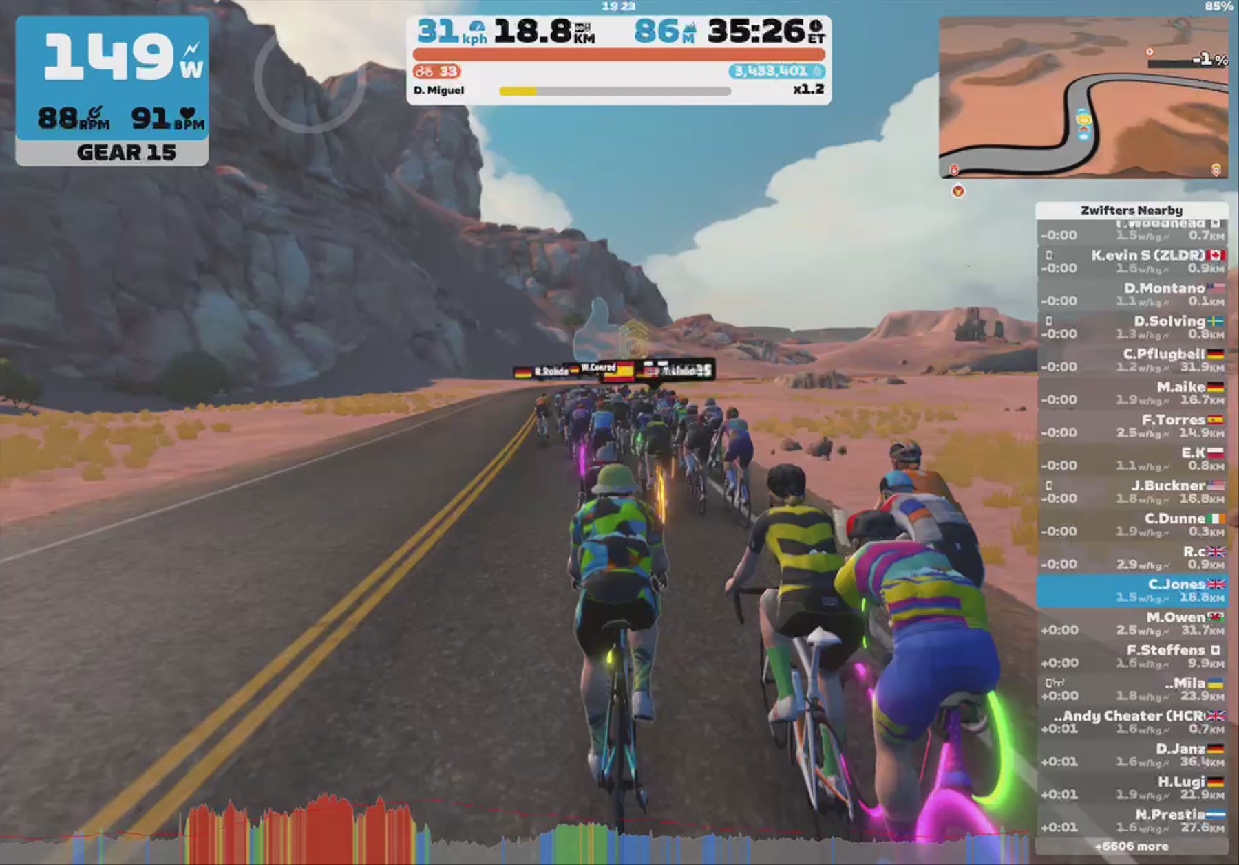 Zwift - Pacer Group Ride: Watopia's Waistband in Watopia with Miguel