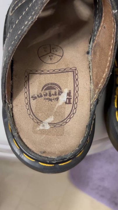 Dean's Shoe Repair - I'm not sure exactly what this layer would be called but it is not fully secured to the inside of the shoe, as you can see me pressing on it - Shoe Repair Near Me - Concord, California