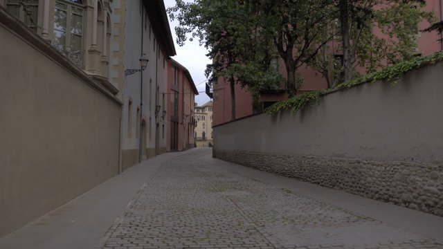 Walking through an alleyway