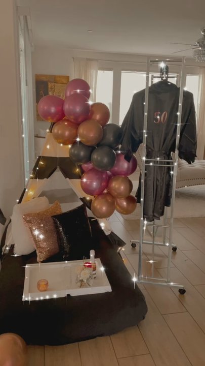 Slumber Dreamz - 50th Birthday Slumber with custom Robes and mini champagne bottles. - Party & Event Planning Near Me