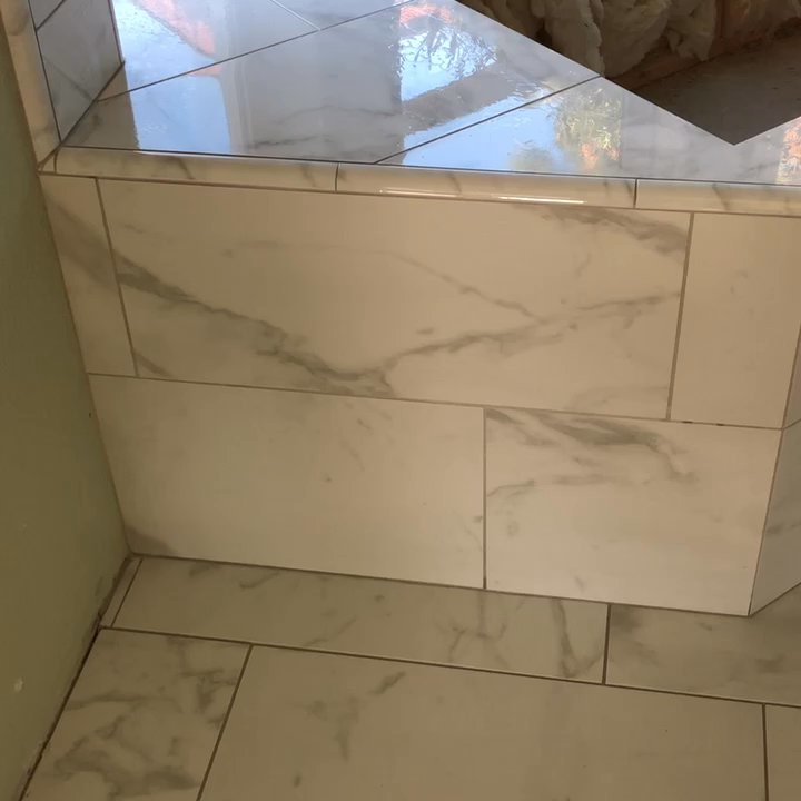 Old School Tile - Master shower using 12x24 - Tiling Near Me