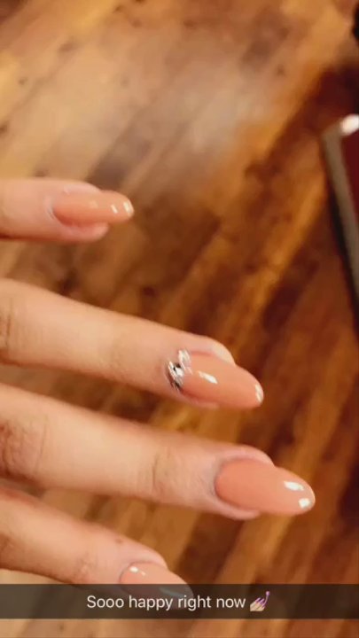 City Nails - Full set acrylic, round shape with rhinestones $45 - Nail Salons Near Me - Lenoir, North Carolina