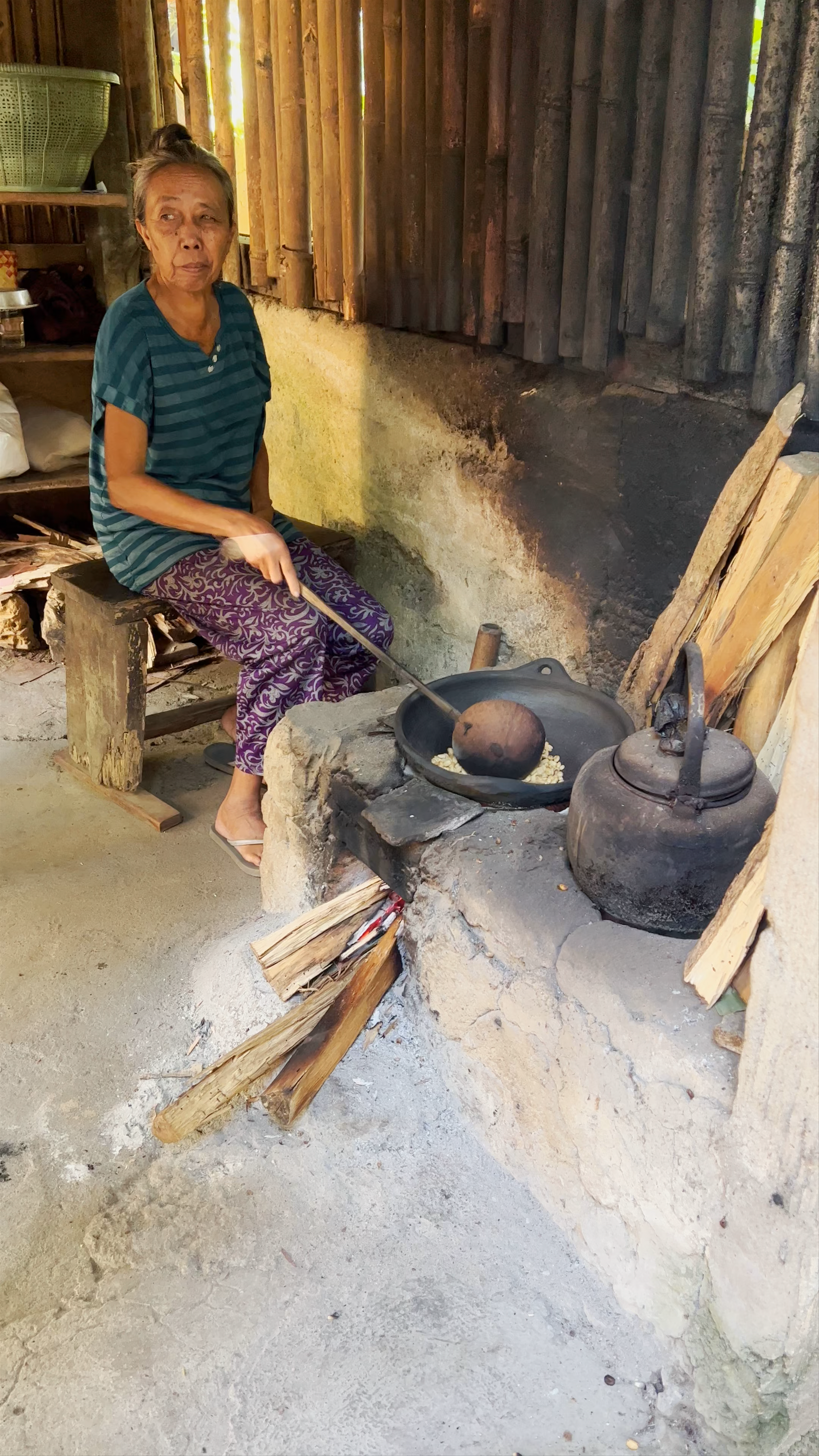 Traditional Coffee Roasting at Santi Coffee Plantation Luwak, Bali