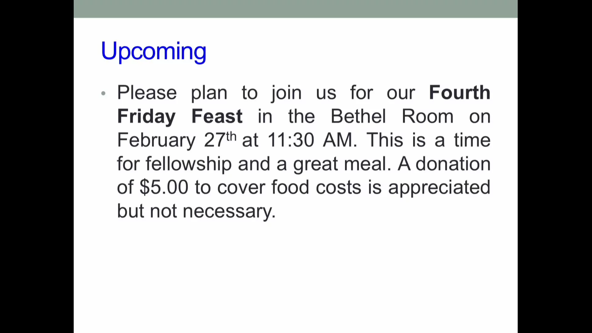 Bethel Service, January 25, 2026