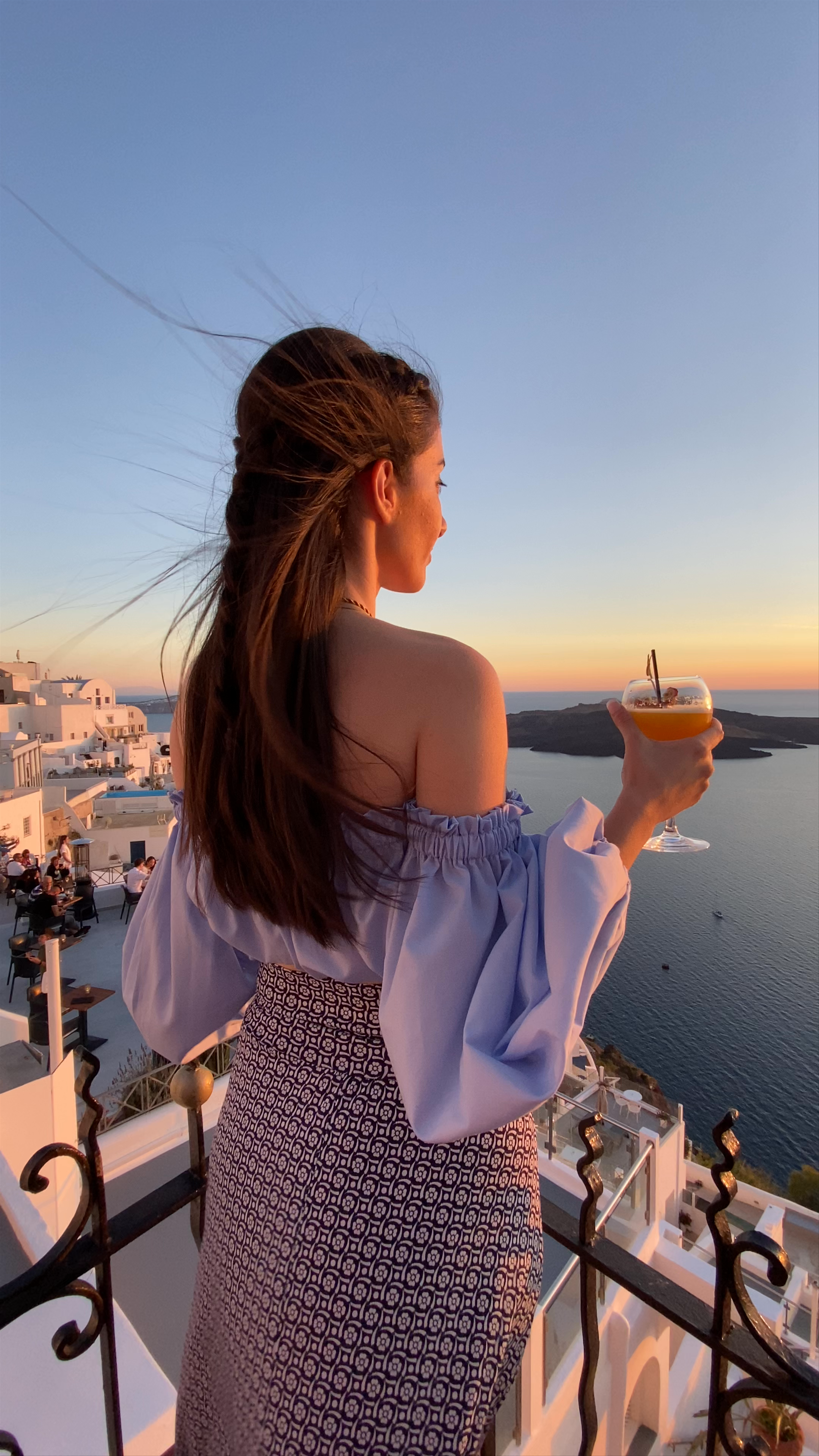 Sunset Serenity at PK Cocktail Bar, Thira, Greece