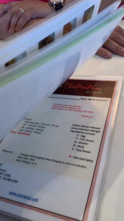 SriPraPhai Thai Restaurant - Such a great menu - Thai Near Me - Williston Park, New York