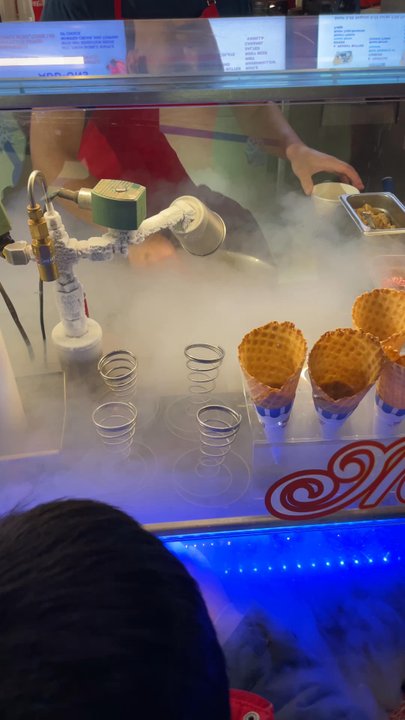 Sub Zero Nitrogen Ice Cream - The making of the  Create Your Own Ice Cream - Ice Cream & Frozen Yogurt Near Me - Provo, Utah