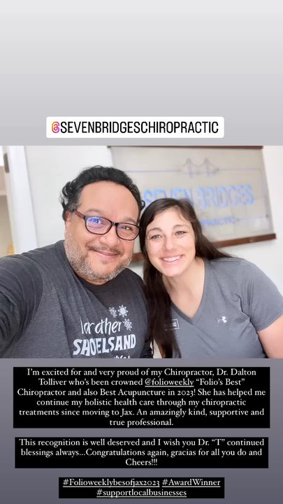 Seven Bridges Chiropractic - Dr. Dalton Tolliver and I selfie post on 1/30/24! - Chiropractors Near Me - Jacksonville, Florida