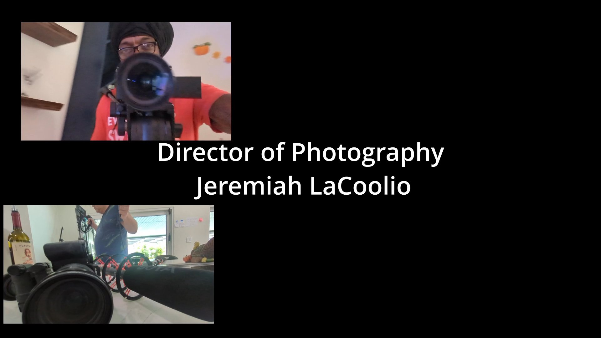 This montage captures the collaborative behind-the-scenes process of film production, highlighting crew roles ranging from writers and directors to cinematographers and producers.